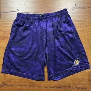 Warren Lotas x LA Lakers Reaper Camo Basketball Shorts Men M 7" Purple Mesh USA